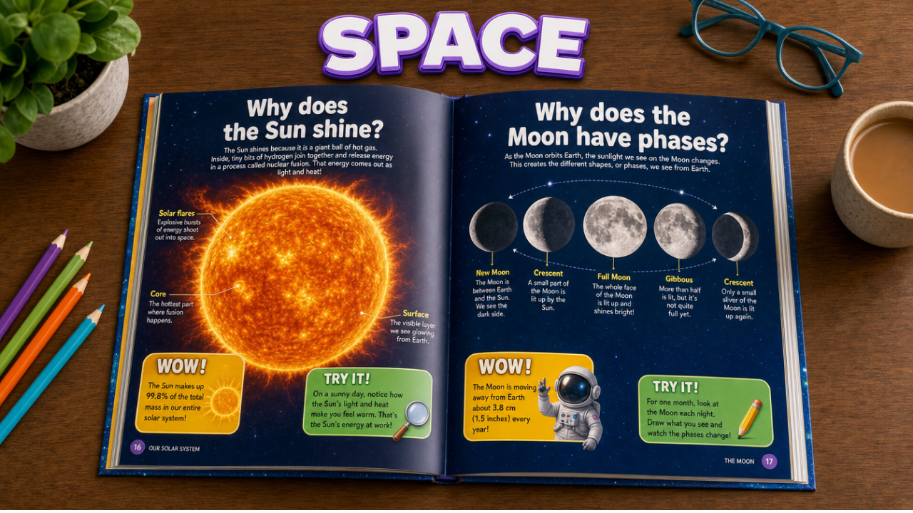 Inside the collection — Space: why does the Sun shine, why does the Moon have phases