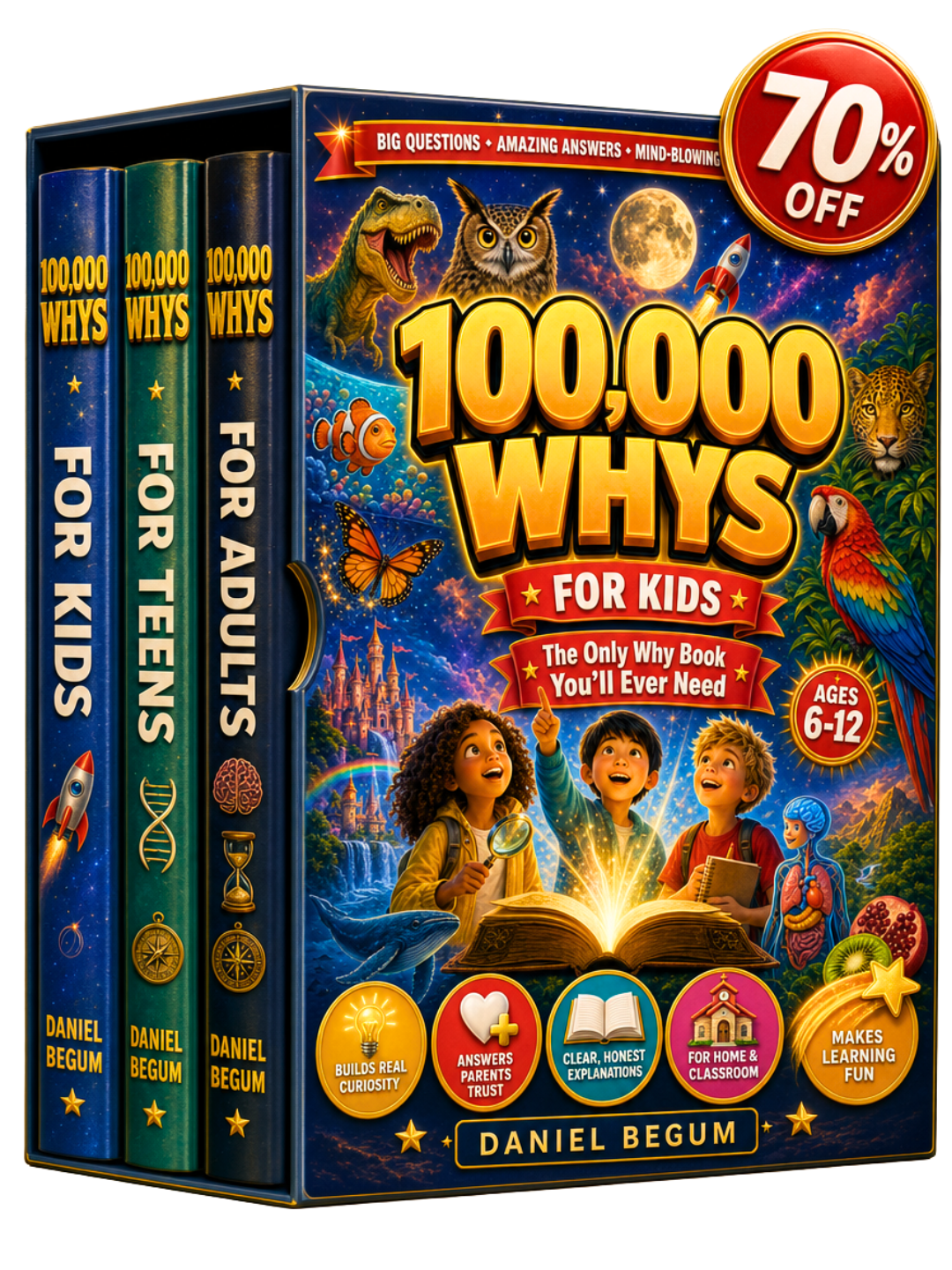 The 100,000 Whys Collection — 3-book set (Kids, Curious Kids, Adults)